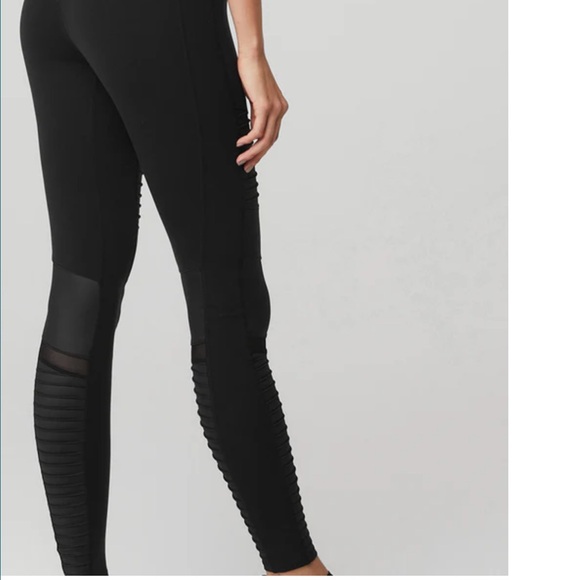 HIGH-WAIST MOTO LEGGING - BLACK/BLACK GLOSSY - Picture 2 of 4